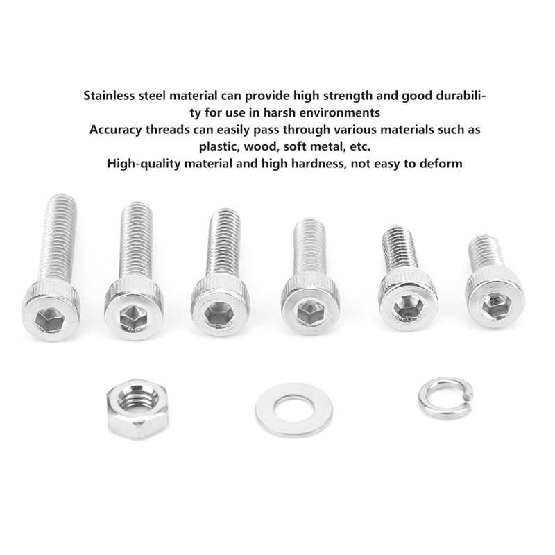 Spring Washer Hex Socket Wood for Plastic Soft Metal Fasten Electronics