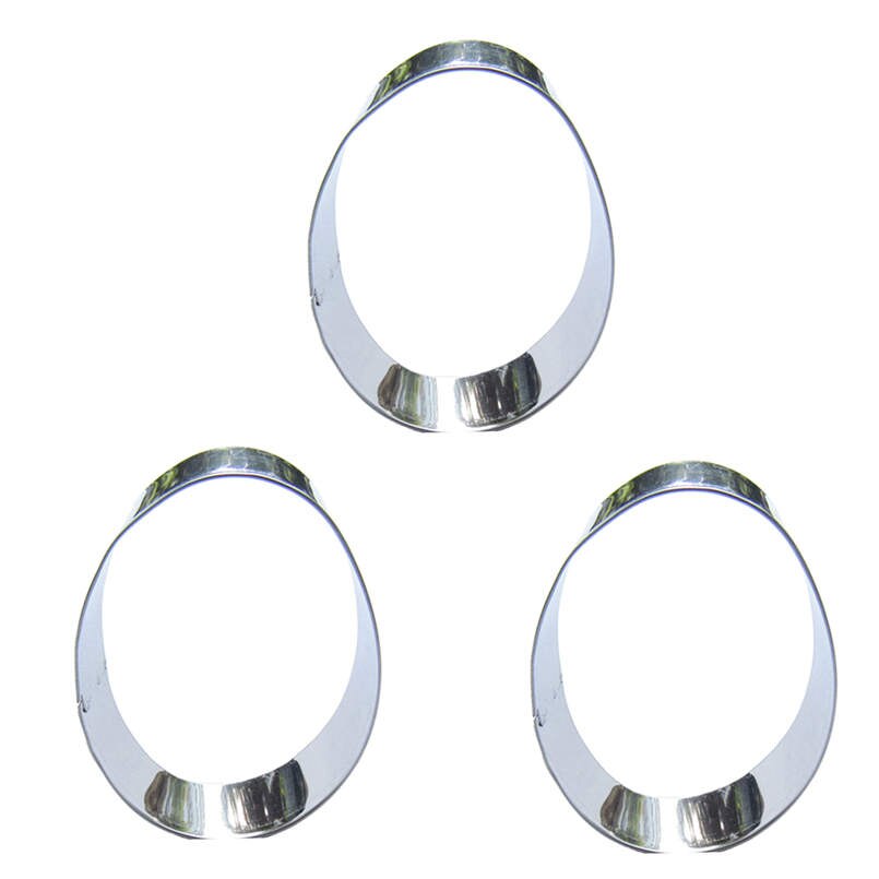 3 pcs Egg Cookie cutter biscuit embossing machine Pastry Fudge Fruits Stainless steel baking molds Cake decorating Tools