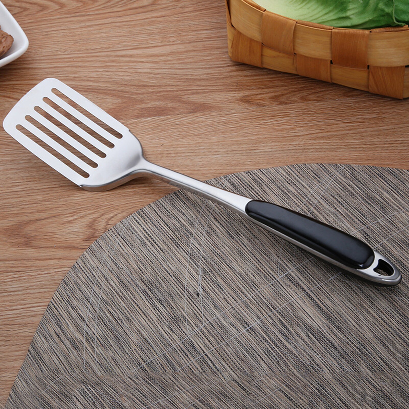 Passoire à cuillère à soupe en acier inoxydable, spatule à Long manche, passoire de cuisine, outils de cuisine