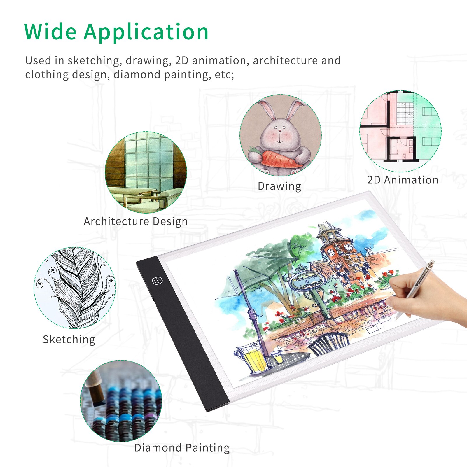 A4/A5 LED Light Pad Tracer 3mm Ultra-Thin Drawing Board Copyboard Stepless Dimming USB Powered Designing Painting Supplies