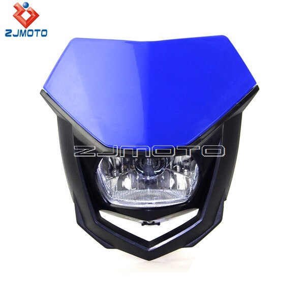 ZJMOTO H4 35W Scheinwerfer Verkleidung Blau Off Road Motorrad Scheinwerfer Enduro Scheinwerfer Streetfighter Für Yamaha YZ YZF WR WRF DT XT: Blau