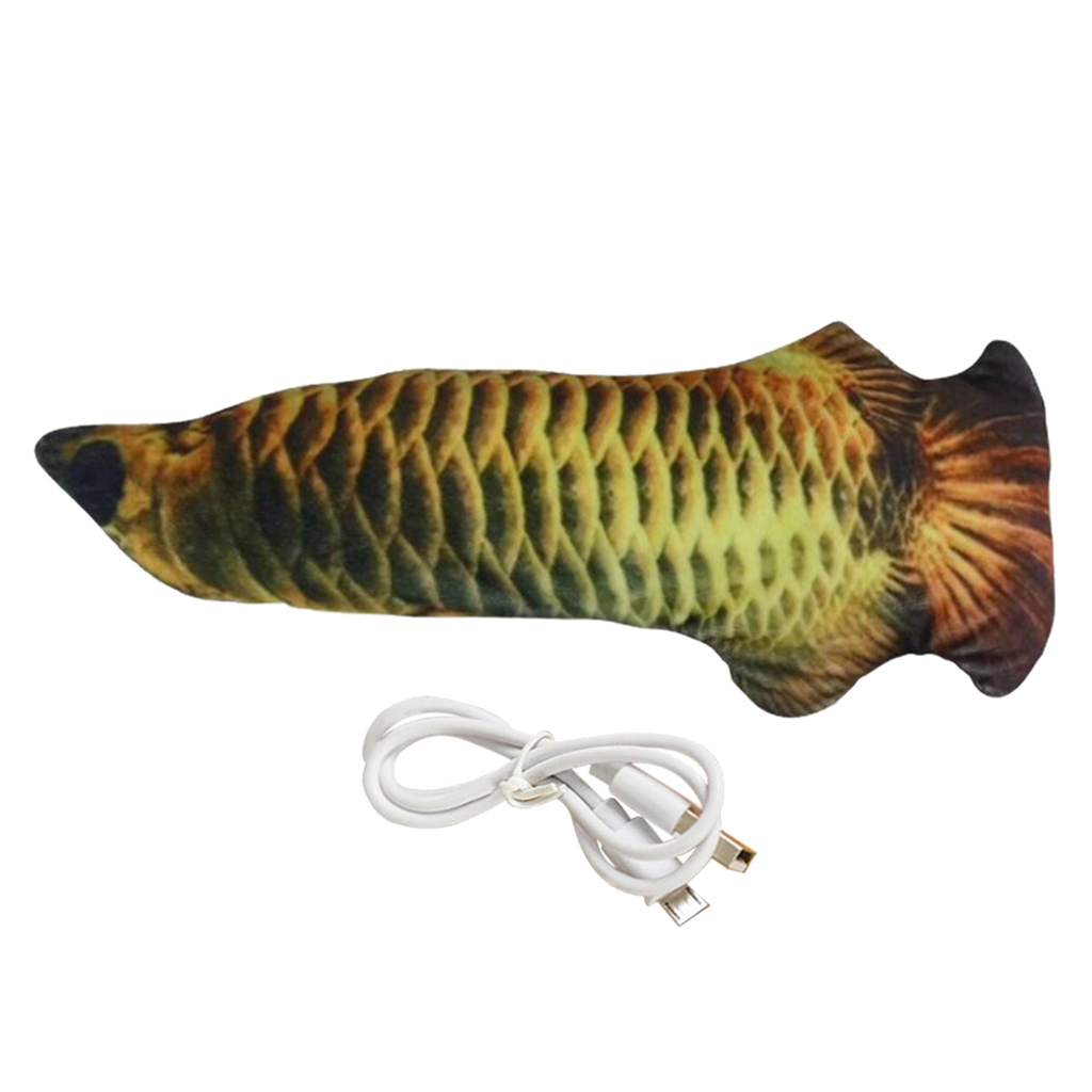 Juguete eléctrico para gato, pez que baila, modelo realista de Animal del océano, carga USB, juguete divertido para ejercicio de gato: Gold Arowana