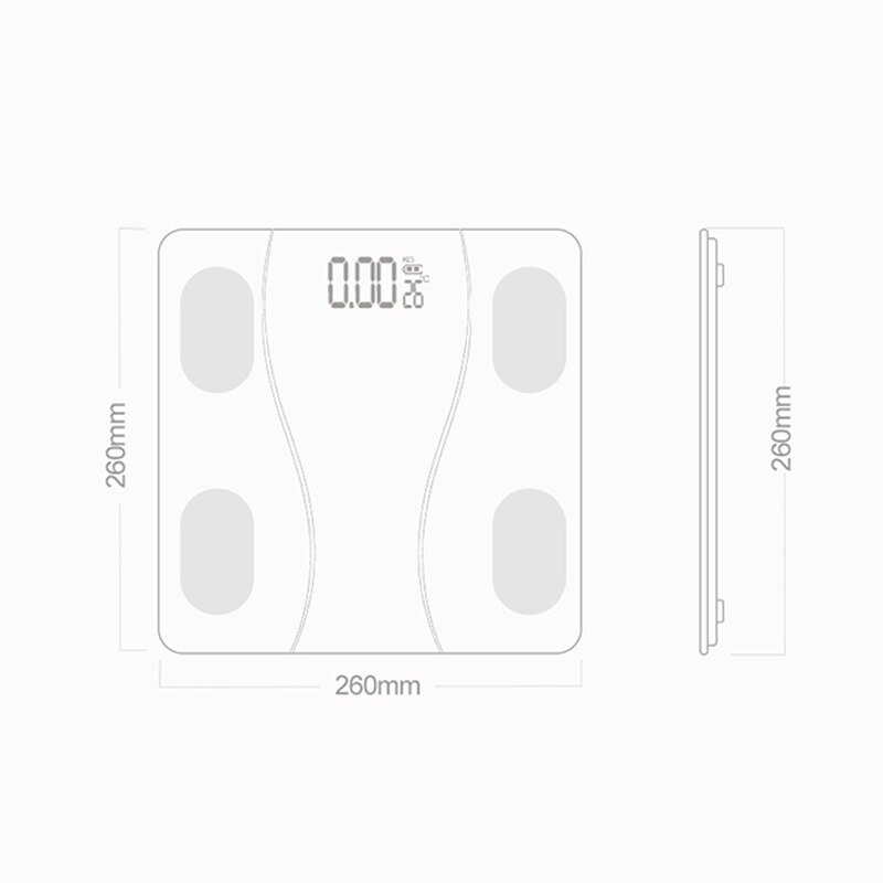 Weight Fat Scale Bathroom Smart Digital Scale LED Light Display Wireless Bluetooth Connection Control Weighing Intelligent Scale