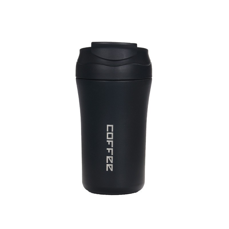 14Oz Insulated Stainless Steel Travel Coffee Mug Spill Proof Travel Mug with Straw Reusable Drinkware for and Cold Beverages: black