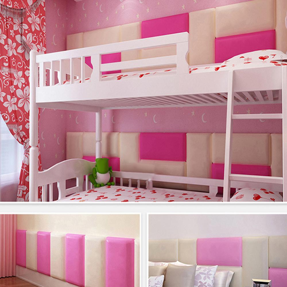 Alfombrilla de pared anticolisión para bebé, cojín autoadhesivo impermeable de espuma de Color sólido