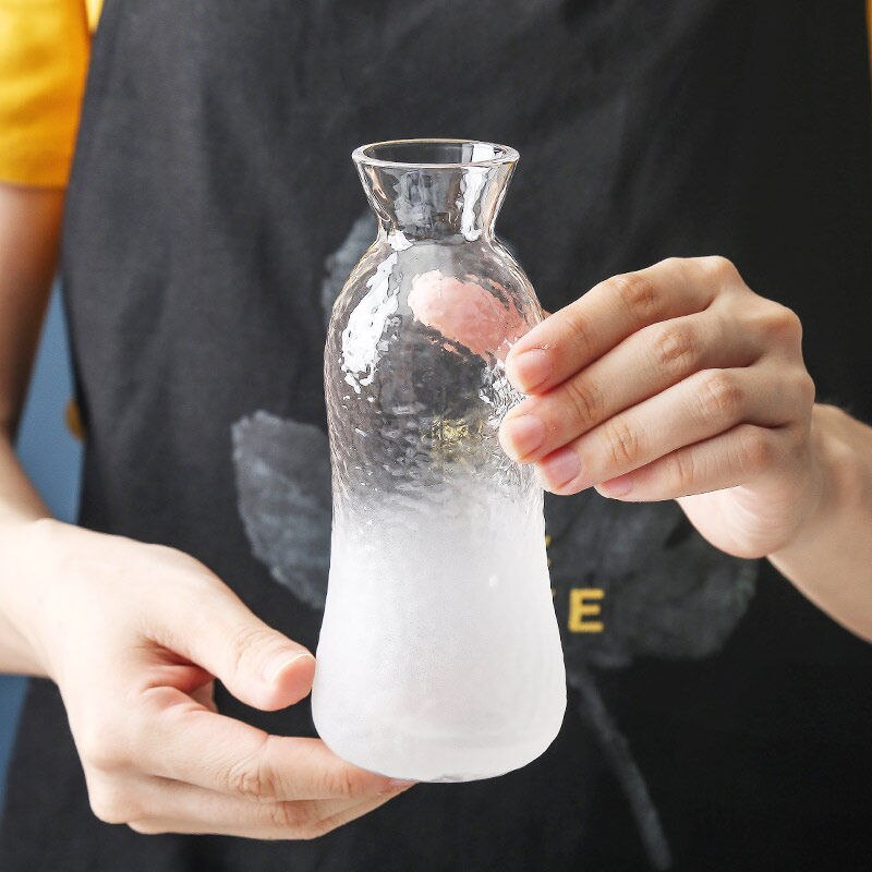 Threaded Small Wine Glass Clear Glass Wine Set Japanese Sake Jug Wine Warmer Wine Dispenser Flagon Cup Household Reception: 1xflagon 220ml