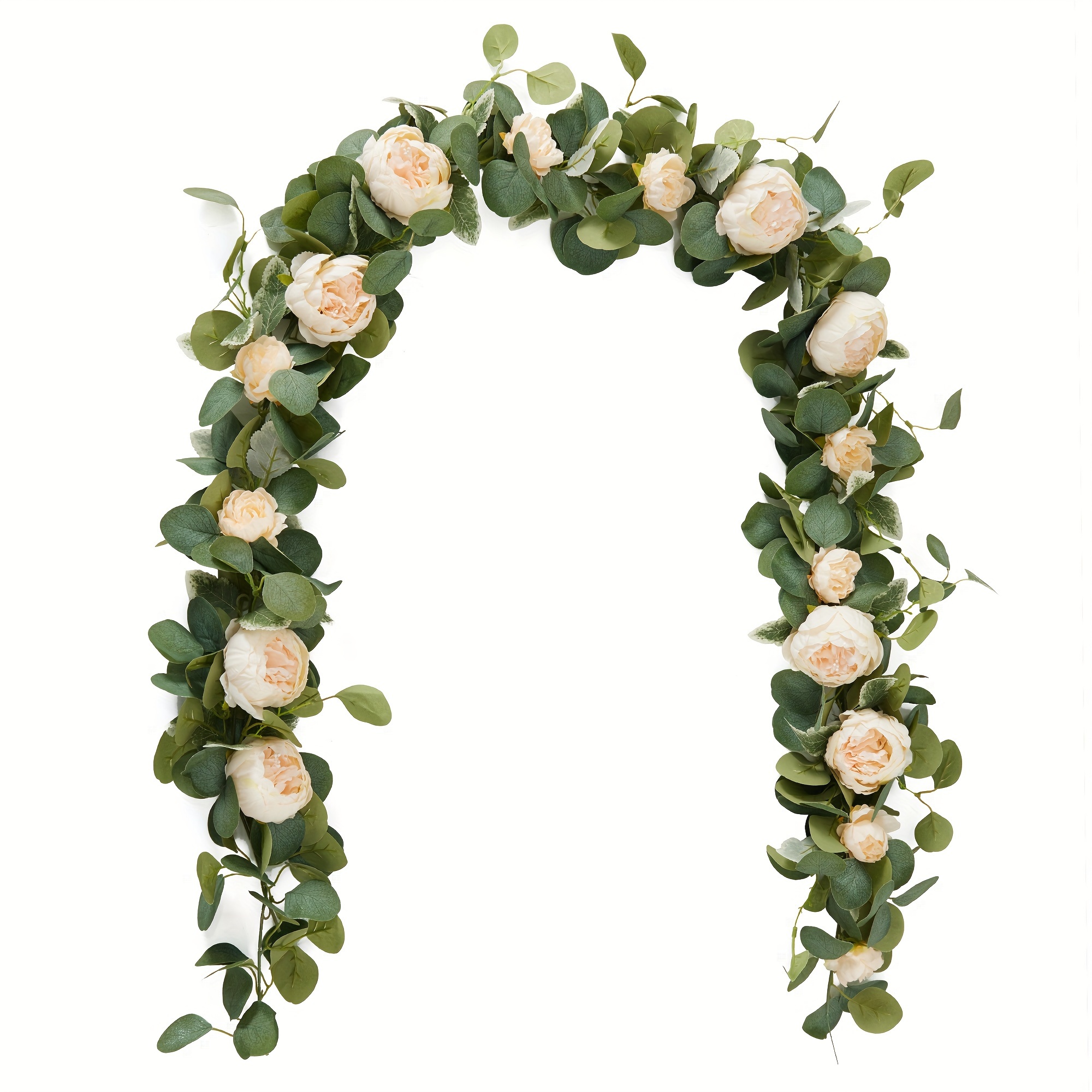 Peônia artificial rosa videira, decoração de festa de casamento flores artificiais, plantas suspensas de parede verde, cinto de flores simuladas: Marrom