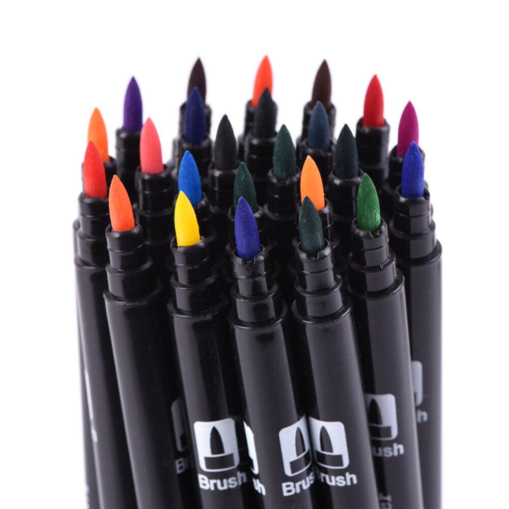Dual Pinsel Stifte 24 Farbe Kalligraphie Stift einstellen mit Hand Schriftzug führen Buch Feine Liner und Pinsel Spitze Marker. Farbige Stifte, Kunst