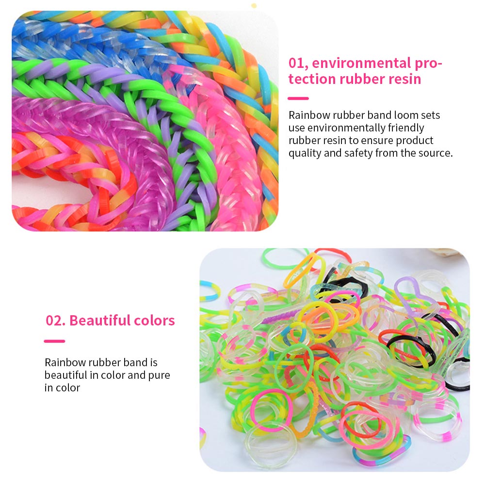 Loom Bands Kits 10000 Loom Bands Loom Rubber Bands Rainbow Hand Knitting Machine Handmade DIY Color Rubber Band