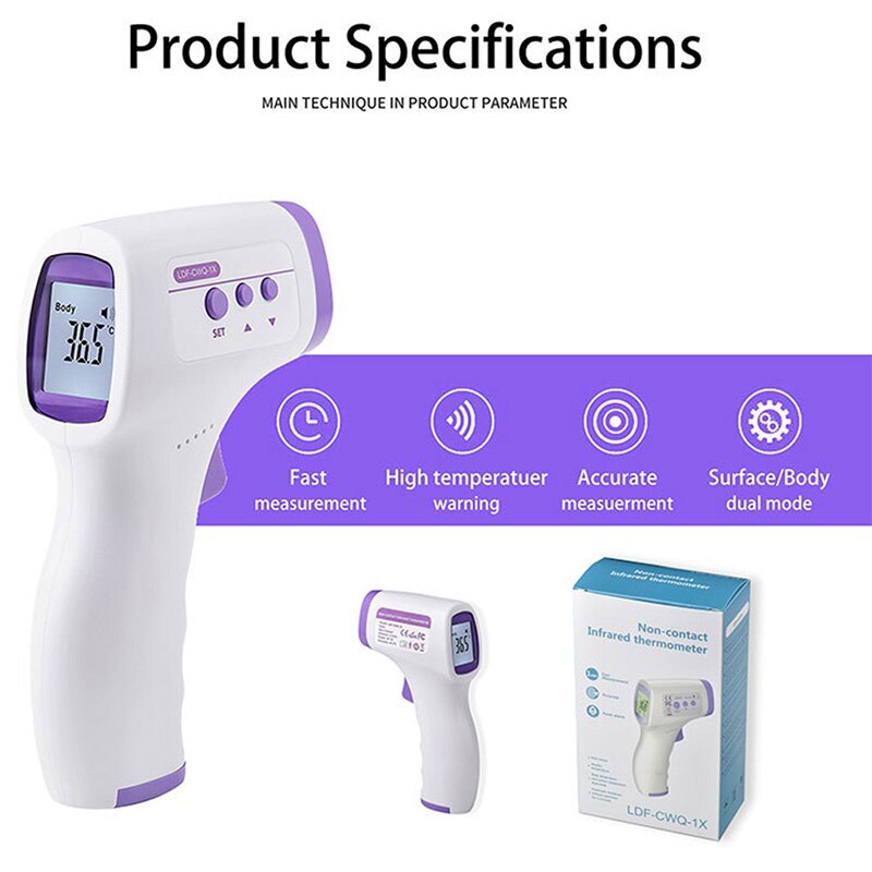 Forehead Thermometer Non Contact Infrared Thermometer Body Temperature Digital Measure Tool for Baby Adult: G310258