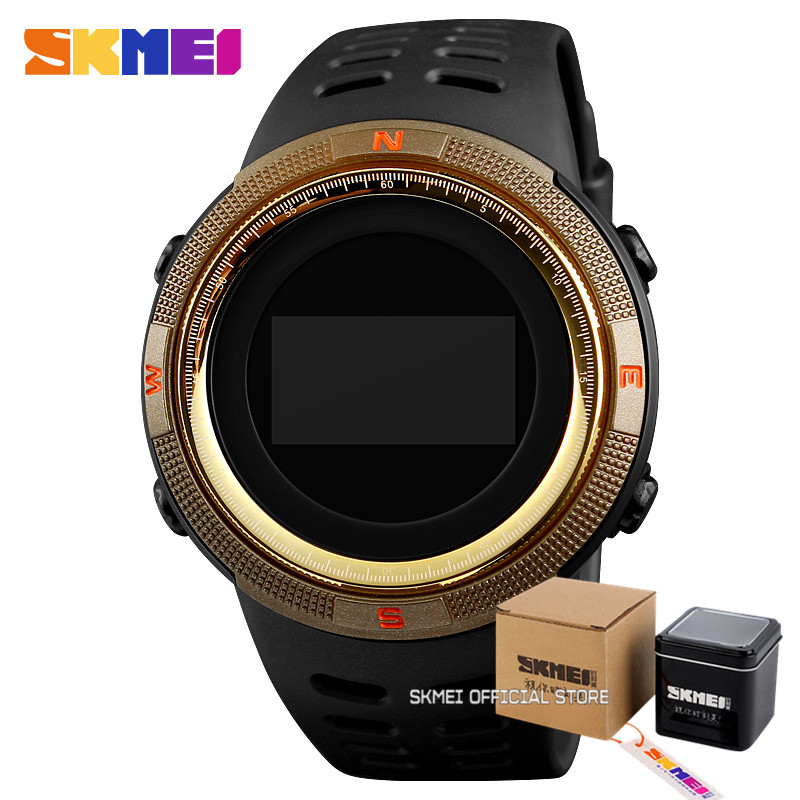 SKMEI draussen Kompass Uhr Männer Sport Digitale Armbanduhren Herren Chrono 2 Zeit Männlichen Uhren Datum Woche Stunde Relogio Masculino 1360: Farbe1 mit Kasten