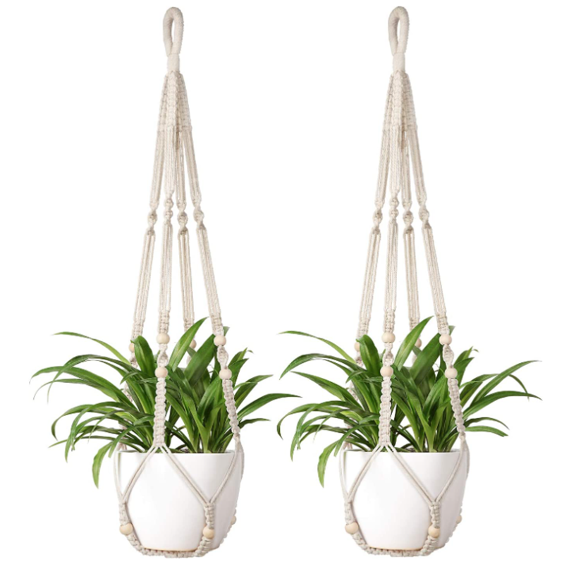 Tuinplant Hangmanden Bloempot Handgemaakte Macrame Geknoopt Touw Bloempot Boheemse Stijl voor Thuis Balkon Decoratie