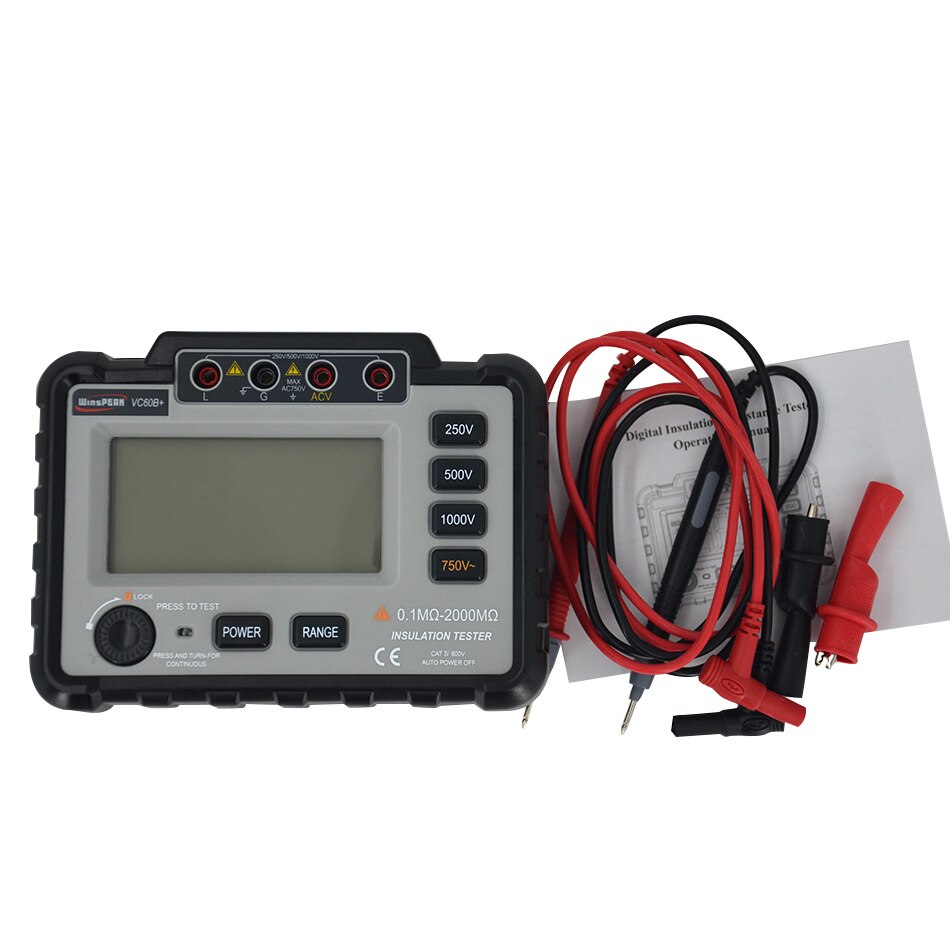 VC60B+ Digital Insulation Resistance Tester 1000V Original Megger MegOhm Meter High Voltage Short Circuit Input Alarm Multimeter