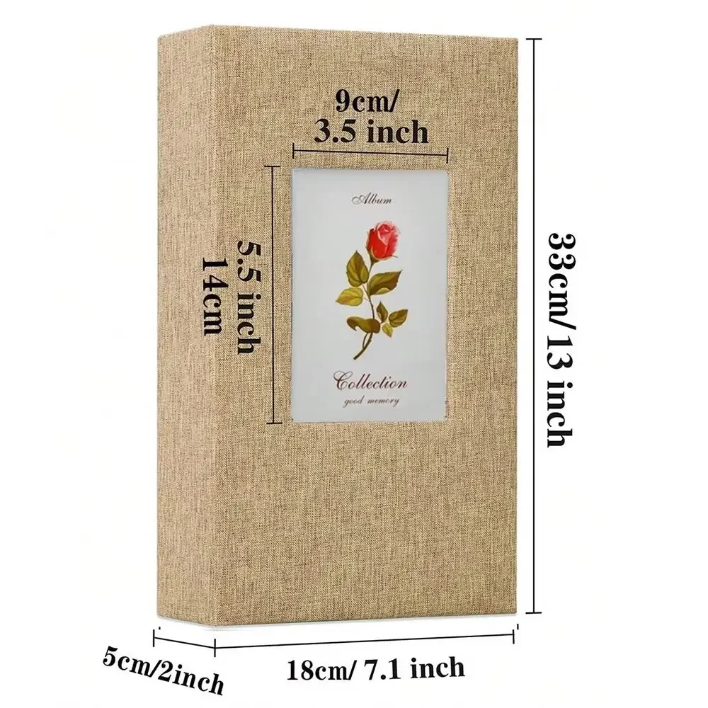 Álbum de fotos de lino con 300 bolsillos, tipo entrelazado sin cordones, almacenamiento de fotos de 6 pulgadas, álbumes de fotos para fotos de 4x6cm y 6 pulgadas, 1 Uds.