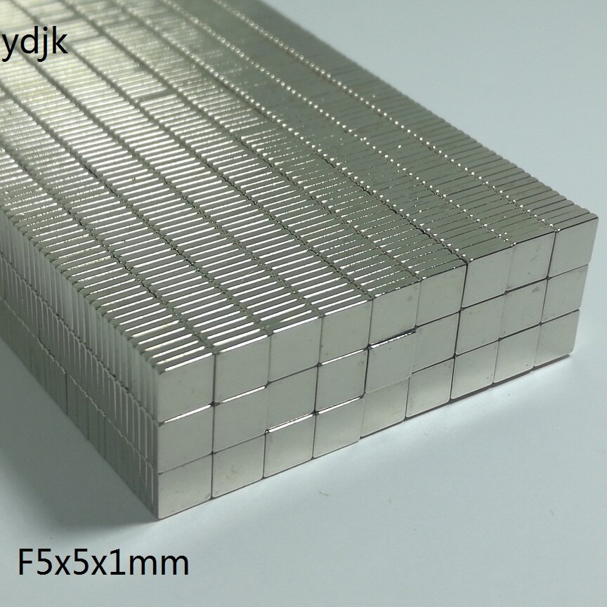 200 Stks/partij N35 Rechthoekige Magneet 5X5X1 Super Sterke Mm Neodymium Magneet 5*5*1 ndfeb Magneet 5X5X1