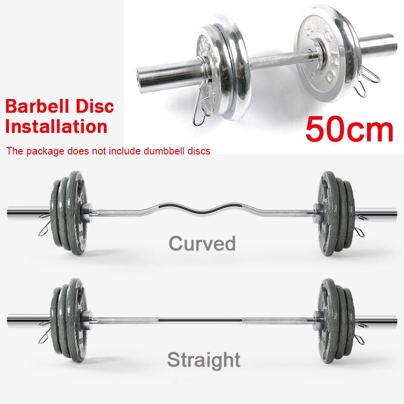 1.2M Fitness Barbell Bar Home Solid Straight Curved Weight Lifting Workout Rod For 20mm/50mm Gym Weight Plate Dumbbells Discs