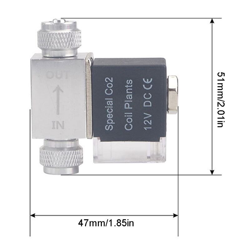 CO2 Solenoid Valve DC 12V Aquarium CO2 Regulator Low Temperature Solenoid Valve