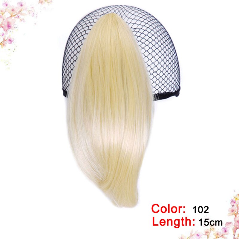 DIANQI Synthetic Hair Short Curly Blonde Black Small Ponytail Hair Grab Clip Hair Extensions For Women wigs: 102