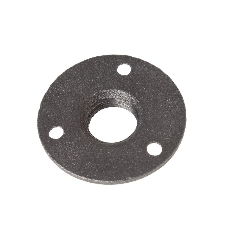3/4" Malleable Threaded Floor Flange Iron Pipe Fittings Wall Mount Black