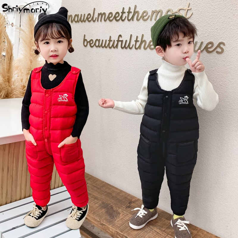 Shriymariy salopette d'hiver en coton pour enfants, pantalon chaud imperméable pour filles, ensemble de vêtements pour enfants, combinaison de neige pour bébé garçon 1-5y