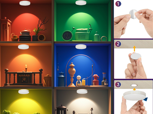 Kit rond en aluminium LED pour cuisine, lumière WiFi RGB, Alexa, Google Assistant, application avec télécommande RF 2.4G, synchronisation musicale, variable