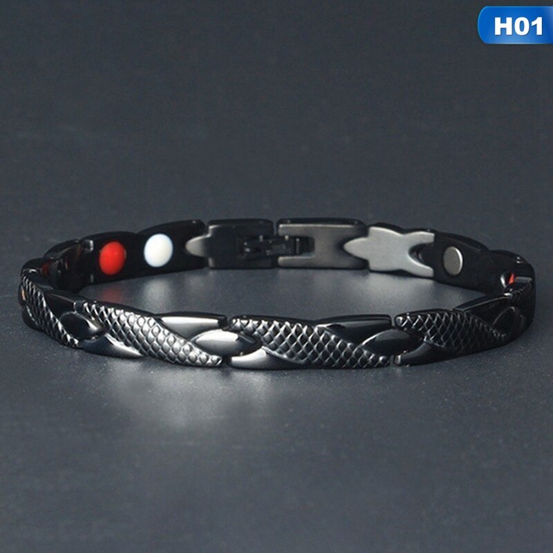 Adjustable Magnetic Therapy Silver Bracelet Stainless Dragon Energy Gold Bangles Men Women Health Care Jewelry Accessories: 01