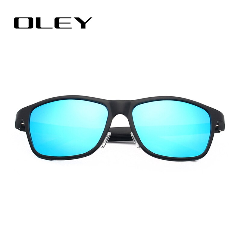 OLEY Neue Alle Aluminium Magnesium HD Sonnenbrille Männer klassisch retro Hochwertige Polarisierte Sonnenbrille Schutzbrillen: Y0934 C3 Schwarz Blau