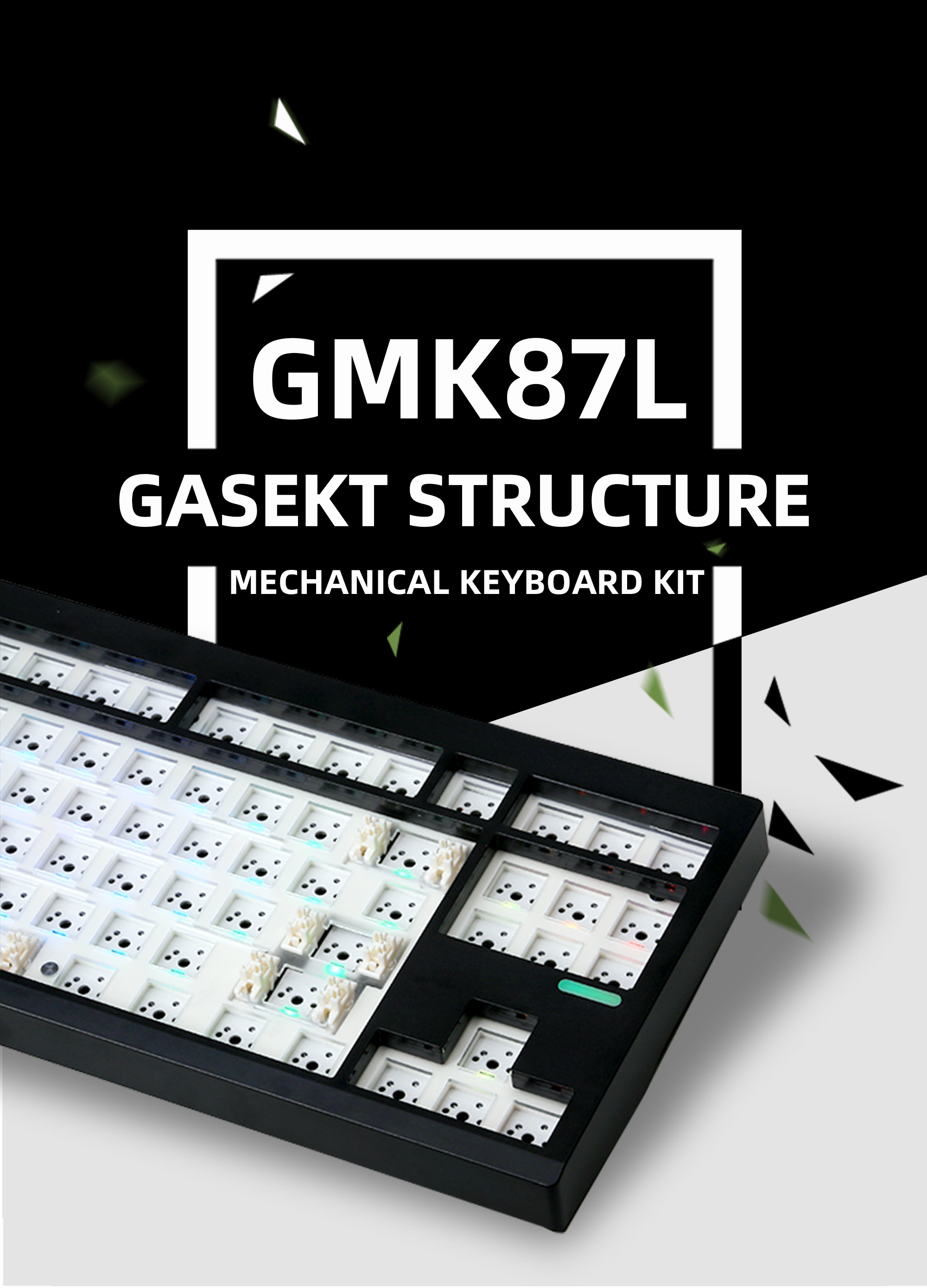 ZUOYA GMK87-L KIT de clavier mécanique 3 modes sans fil Bluetooth joint échangeable à personnalisation clavier KIT de clavier de jeu