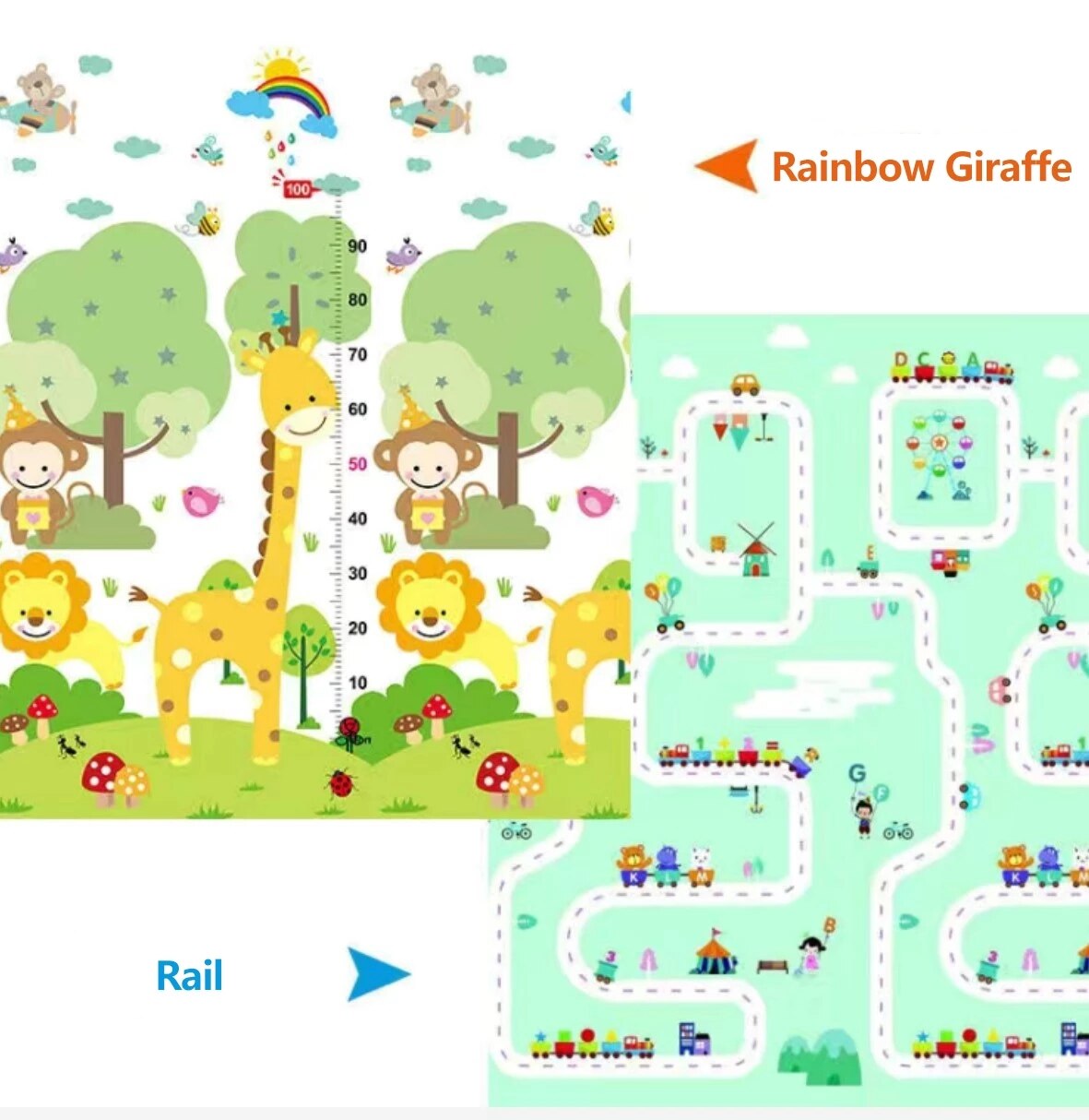 Orzbow – tapis de jeu pliant pour bébé, tapis épais pour activités de Surface, jouets éducatifs pour enfants à partir de 0