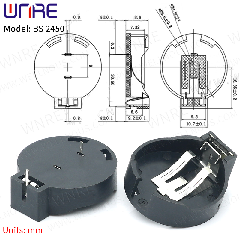BS Battery Holder Series Coin Cell Battery Holder Black/White/Coffee Battery Storage Socket: green / 5-9Pcs