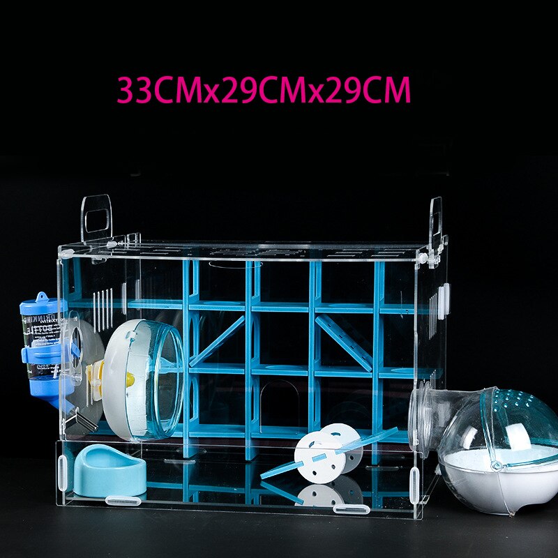 Transparent Hamster Cage Acrylic Large Hamster Guinea Pig Cage Labyrinth Villa Small Pet Nest Full Toys Set Hamster Accessories: 07