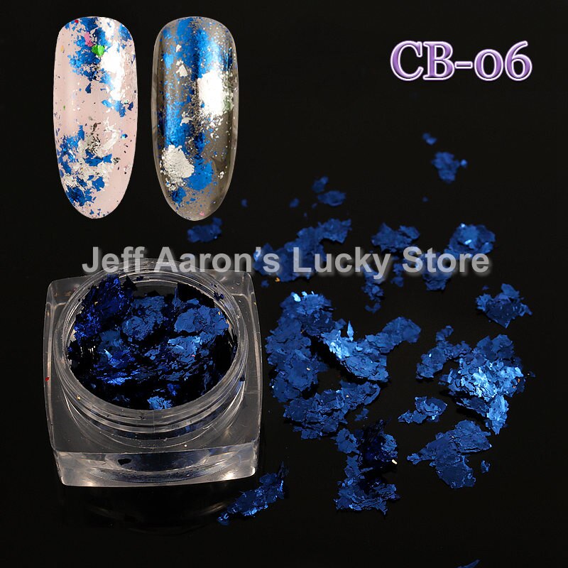 Glitter nagelfolie goud zilver decal pailletten platina papier metaal manicure nagelkunst decoratie benodigdheden gereedschap 10 kleuren beschikbaar: Cb06