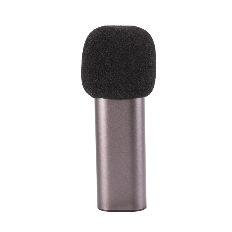 Portable Aluminum Alloy Microphone Mobile Singing Microphone for Live Broadcasting Recording Meeting Black Gray