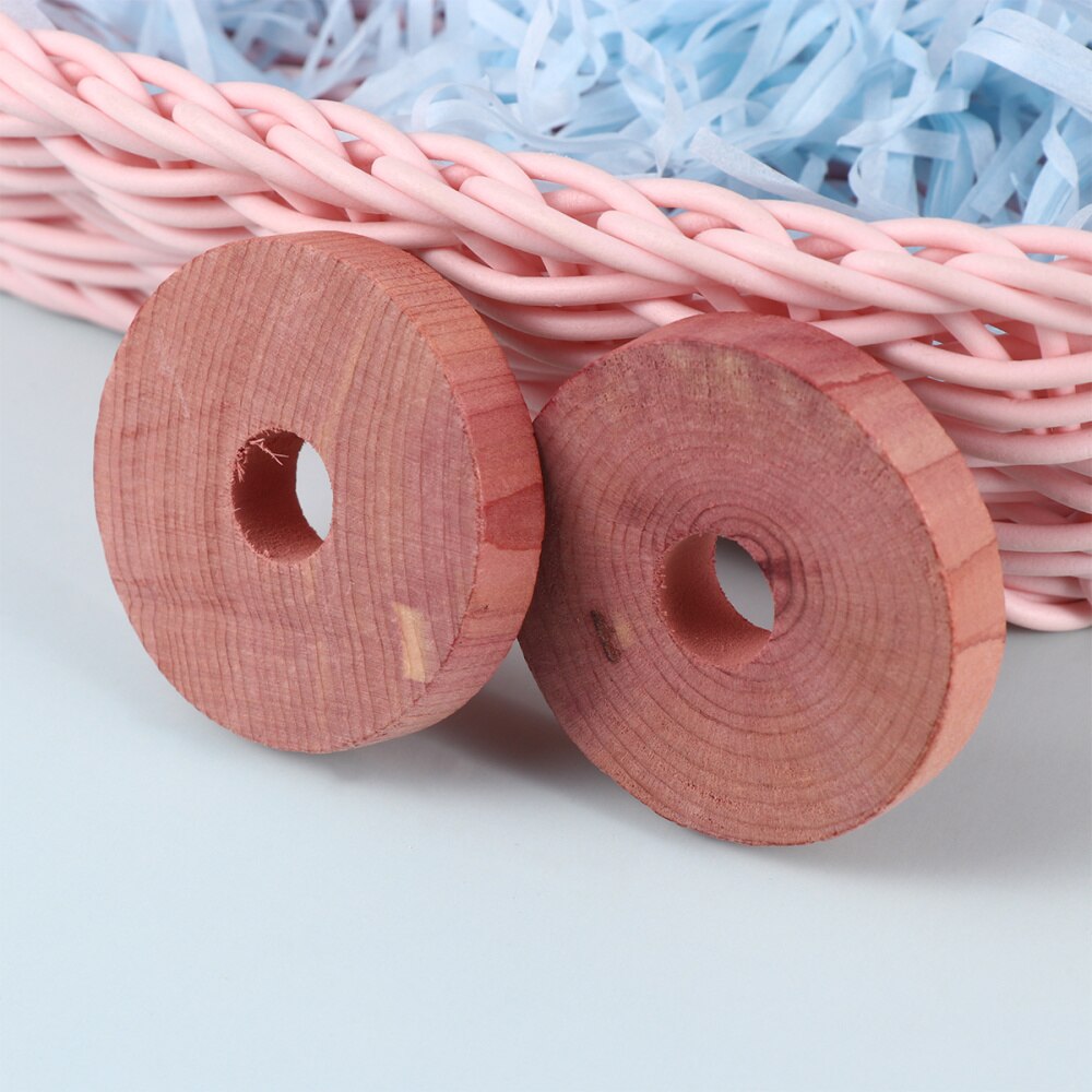 20pcs Cedar Wood Circular Ring Wooden Round Chips Mothproof Wardrobe Cedar Chip