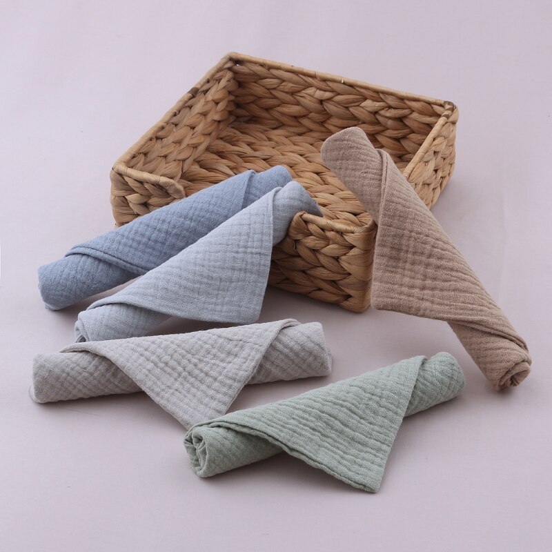 5 Pcs/set Soft Cotton Baby Face Towel Bath Towel Absorbent Gauze Newborn Burp Cloths Kids Washcloth Handkerchief Feeding Towel