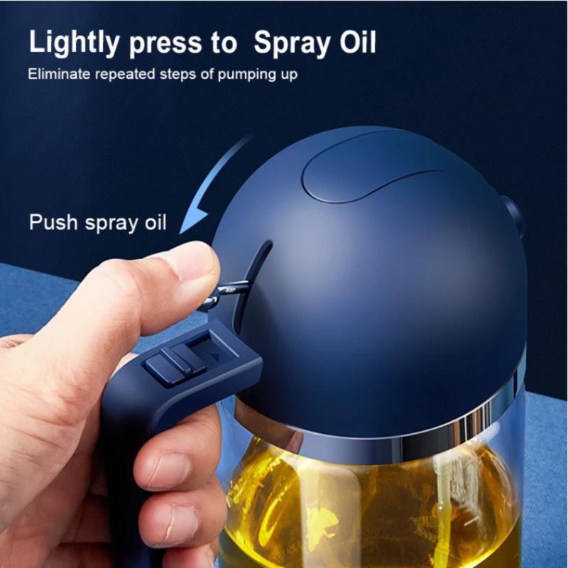 Dual-Purpose Olive Oil Spray Pouring Bottle BBQ Kitchen Glass Dispenser Bottle
