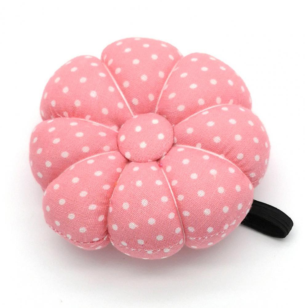 Pumpkin Shape Needle Pin Cushion Wrist Strap Mini Fabric Wrist Needle Pad Pin Holder Needle Organizer for Knitting Sewing Tools: Roze