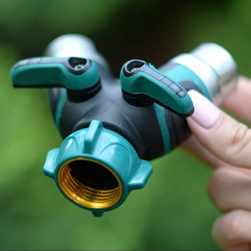 Garten 2-Weg Verteiler Wasser Fluss Zink-legierung Y Schlauch Splitter Stecker Regulierbar Praktische Wasserhahn Garten Wasser Anschlüsse