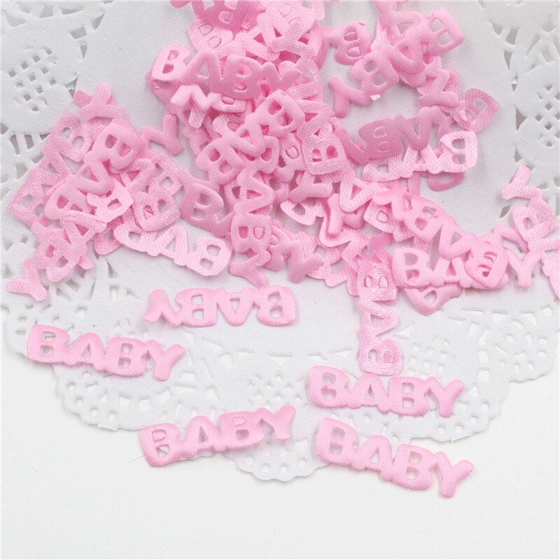 100 stk baby shower konfetti bordfest dryss fødselsdag fodaftryk sut baby bib stil dreng pige baby shower dekor  de11: Lyserød baby