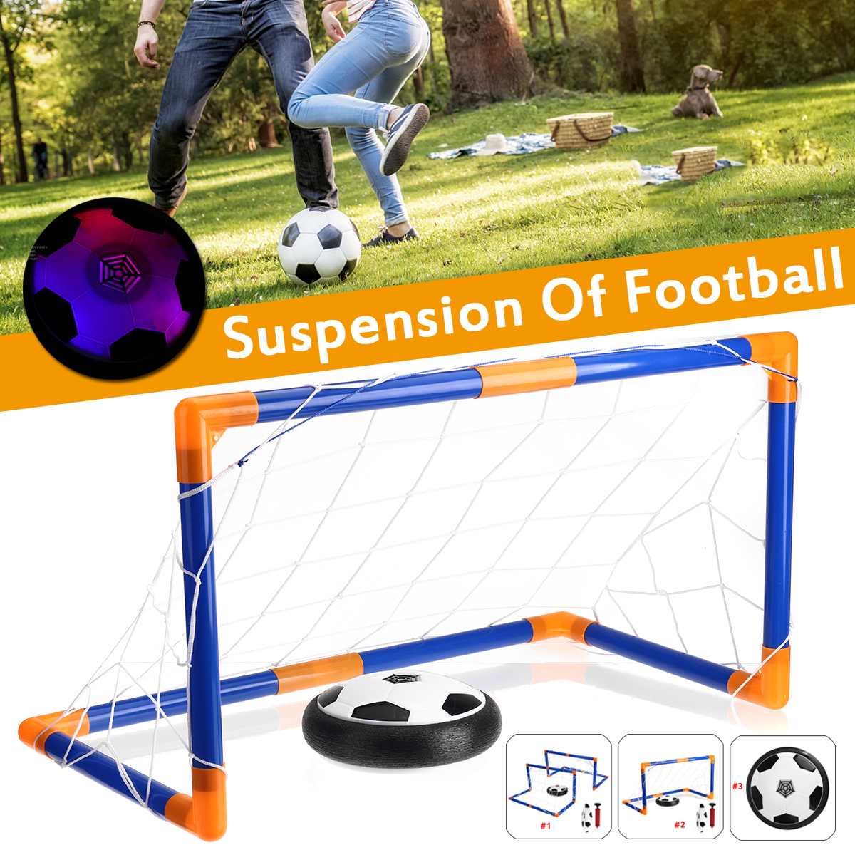 Air Power Football Toys Hover Soccer Toy Play Indoor/Outdoor Games Internal Electric Universal USB Charging Suspension Football