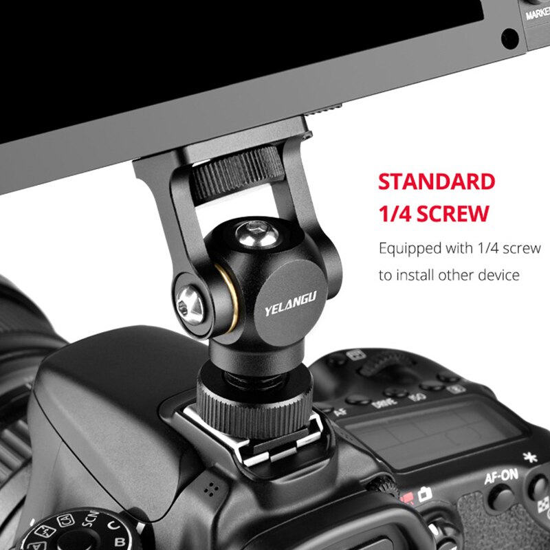 Yelangu Monitor Bracket Stand 360 Graden Roterende Monitor Mount Houder Met Koud Schoen Voor Dslr Camera Gimbal Mount