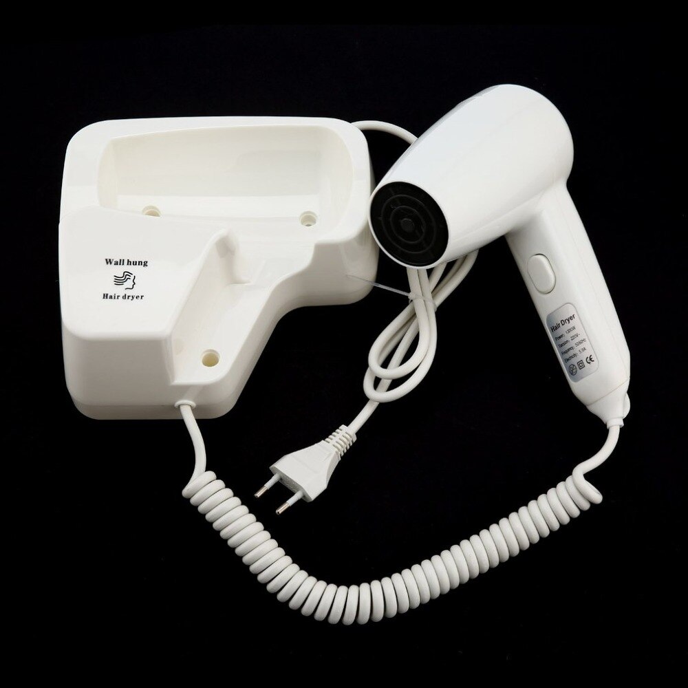 EU Plug Wall Mounted Hair Dryer Household Appliances Hanging Hair Dryer ABS For Hotel Home Electric Blower 1300W 220V Security