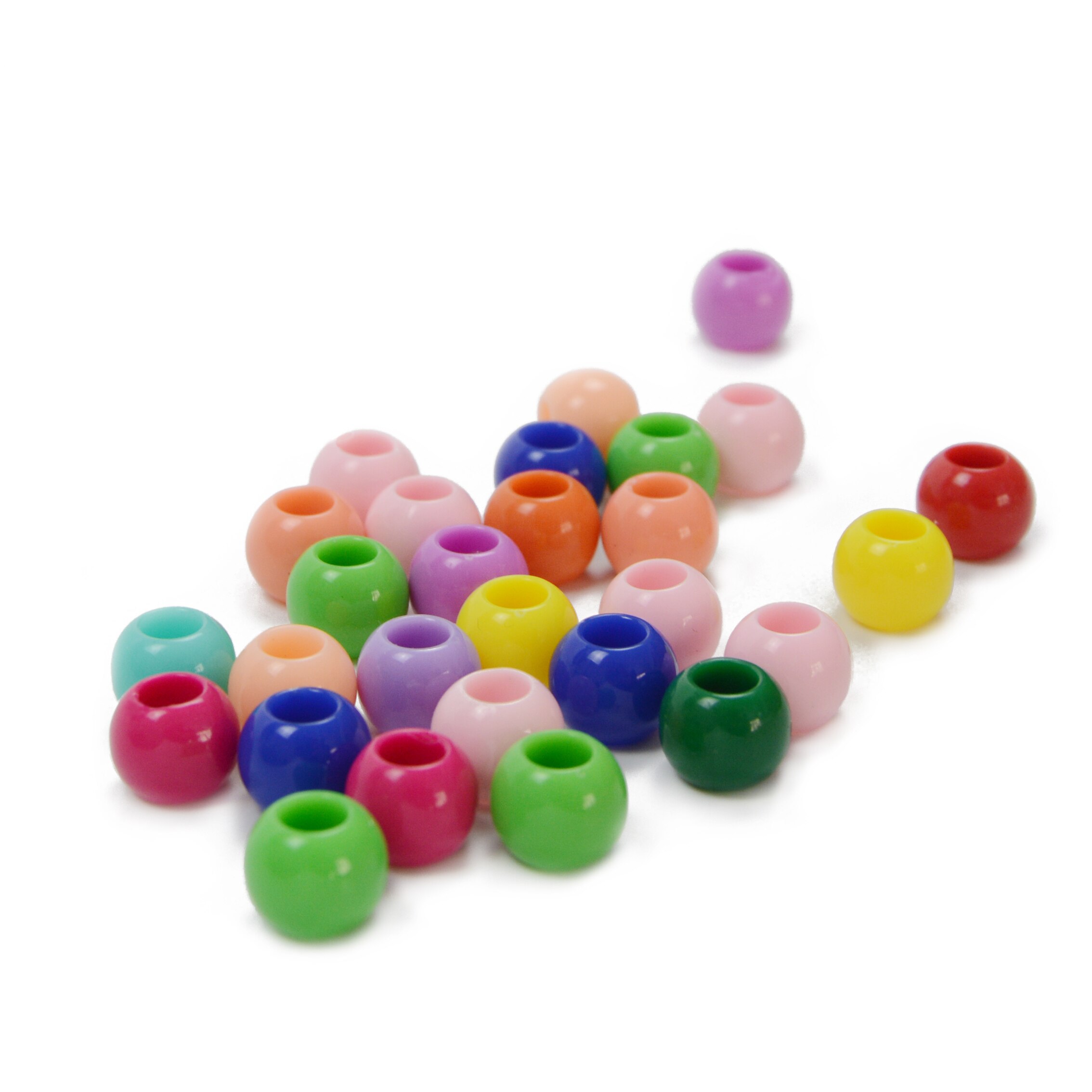 Colorful Braiding Hair Bead 50Pcs Plastic Dreadlock Hair Beads 6MM Big Hole Dreadlock Bead/Ring For Braiding Hair Extension