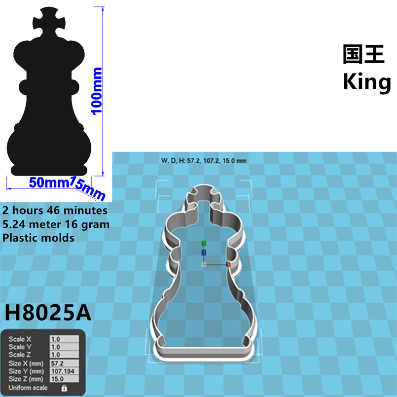Schaken Vorm Biscuit Snijmachine Biscuit Embossing Embossing Machine Cake Suikerpasta Decoratie Diy Mold 3D: H8029