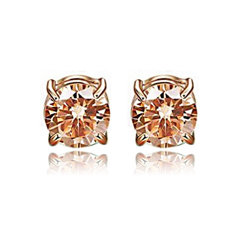 Klassieke Magnetische Gesp Kristallen Oorbellen Voor Vrouwen Meisjes Mode Strass Koper Clip Oor Sieraden 2 Stuks: rose