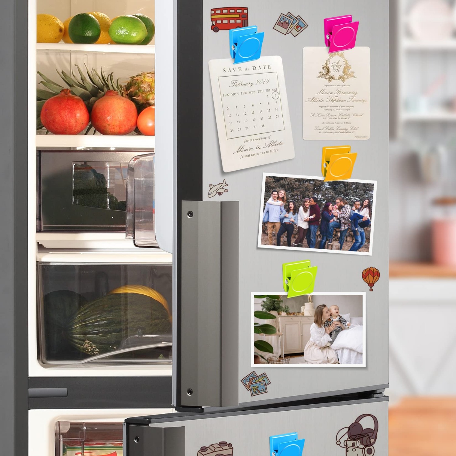 Kühlschrank-Magnetklammern, robuste Kühlschrankmagnete, Clips für Whiteboard, mehrfarbige magnetische Klemme aus Metall