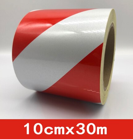 Breedte 50 Mm Reflecterende Materiaal Tape Sticker Veiligheidswaarschuwing Tape Reflecterende Film: red white10cmx30m