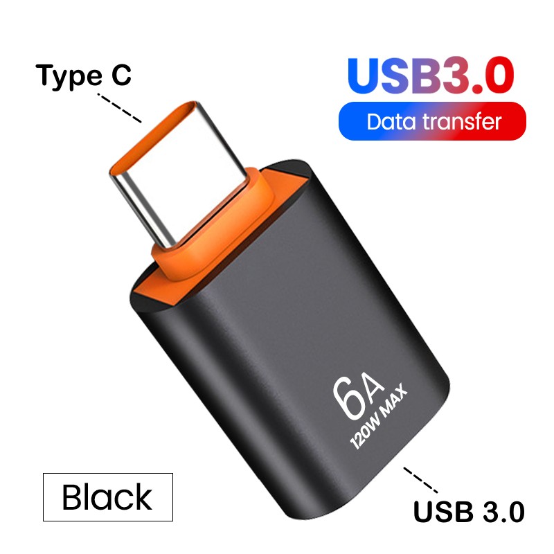 6-1szt. 6A Typ C żeński na USB A męski Adapter OTG Konwerter USB-C do Macbooka Xiaomi Samsung Oneplus Adapter złącza kablowego: zgniły zielony