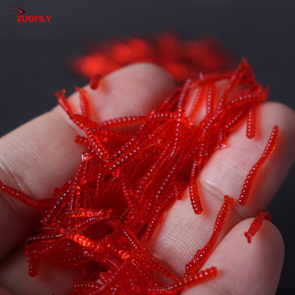 -selling 50pcs Smell red worm lures 2cm soft bait carp fishing lure set artificial fishing tackle