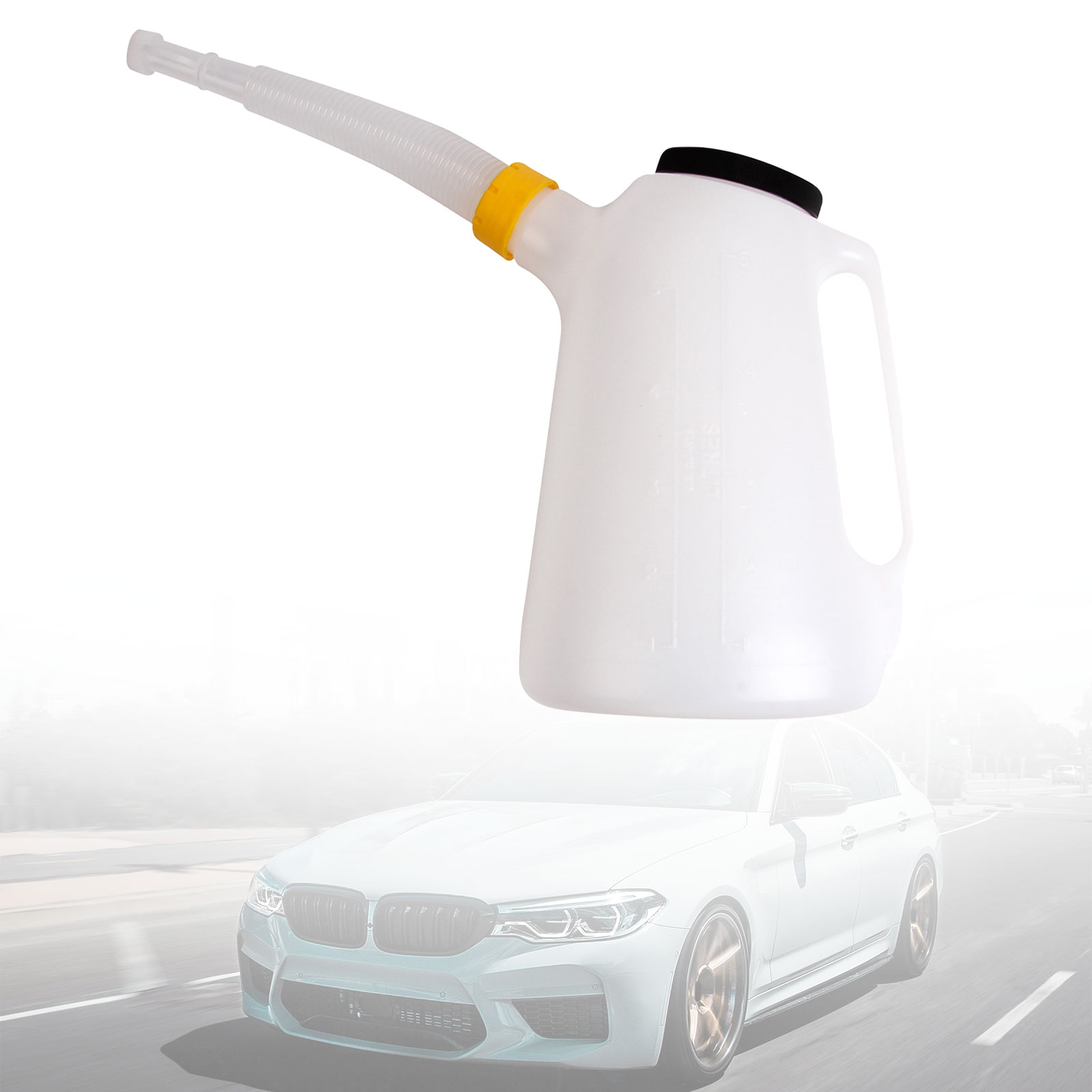 1.2L/2L/3L/4L/5L Oil Measuring Jug petrol can fuel tank with Pouring Flexible for Automotive Garage Oil Measuring container